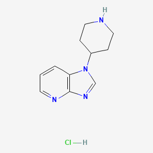 molecular formula C11H15ClN4 B1468336 4-{1H-imidazo[4,5-b]pyridin-1-yl}piperidine hydrochloride CAS No. 1370587-23-7