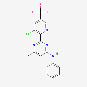 2-[3-chloro-5-(trifluoromethyl)-2-pyridinyl]-6-methyl-N-phenyl-4-pyrimidinamine