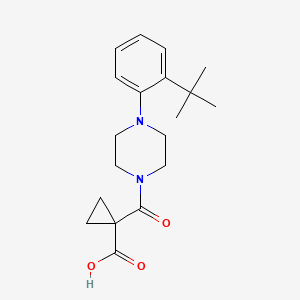 molecular formula C19H26N2O3 B1468349 1-{[4-(2-Tert-butylphenyl)piperazin-1-yl]carbonyl}cyclopropanecarboxylic acid CAS No. 1252656-29-3
