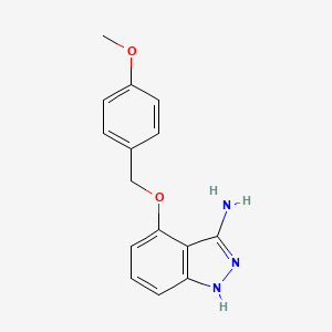 molecular formula C15H15N3O2 B1468371 4-[(4-Methoxybenzyl)oxy]-1h-indazol-3-amine CAS No. 1242152-69-7