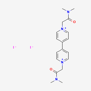 molecular formula C18H24I2N4O2 B14683772 4,4'-Bipyridinium, 1,1'-bis((dimethylcarbamoyl)methyl)-, diiodide CAS No. 25015-60-5