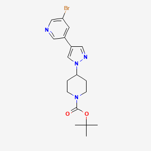 molecular formula C18H23BrN4O2 B1468381 4-[4-(5-Bromo-pyridin-3-yl)-pyrazol-1-yl]-piperidine-1-carboxylic acid tert-butyl ester CAS No. 1323919-57-8