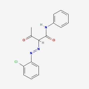 molecular formula C16H14ClN3O2 B14683848 2-[(E)-(2-Chlorophenyl)diazenyl]-3-oxo-N-phenylbutanamide CAS No. 36873-00-4