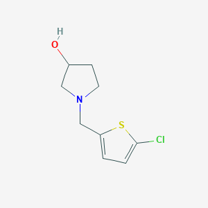 molecular formula C9H12ClNOS B1468388 1-[(5-氯噻吩-2-基)甲基]吡咯烷-3-醇 CAS No. 1342202-62-3