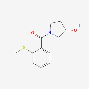 molecular formula C12H15NO2S B1468389 1-[2-(Methylsulfanyl)benzoyl]pyrrolidin-3-ol CAS No. 1340089-97-5