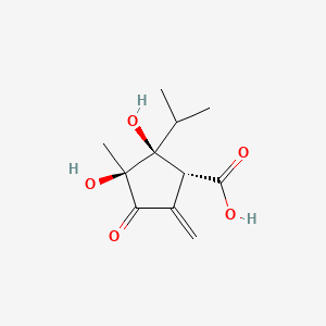 Cyclopentanecarboxylic acid, 2,3-dihydroxy-2-isopropyl-3-methyl-5-methylene-4-oxo-, (+)-