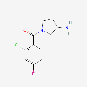 molecular formula C11H12ClFN2O B1468400 (3-アミノピロリジン-1-イル)(2-クロロ-4-フルオロフェニル)メタノン CAS No. 1248419-77-3