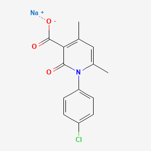 3-Pyridinecarboxylic acid, 1-(4-chlorophenyl)-1,2-dihydro-4,6-dimethyl-2-oxo-, sodium salt