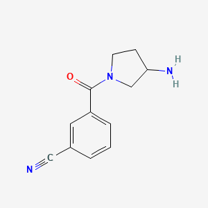 molecular formula C12H13N3O B1468411 3-(3-Aminopyrrolidine-1-carbonyl)benzonitrile CAS No. 1247449-30-4
