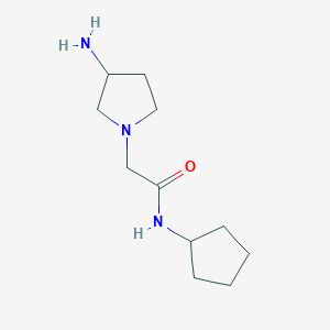 molecular formula C11H21N3O B1468412 2-(3-氨基吡咯烷-1-基)-N-环戊基乙酰胺 CAS No. 1247149-40-1