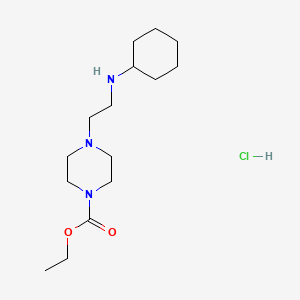 1-Piperazinecarboxylic acid, 4-(2-(cyclohexylamino)ethyl)-, ethyl ester, hydrochloride