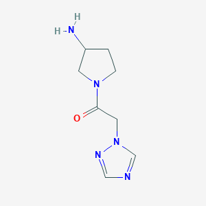 molecular formula C8H13N5O B1468420 1-(3-氨基吡咯烷-1-基)-2-(1H-1,2,4-三唑-1-基)乙烷-1-酮 CAS No. 1250272-83-3