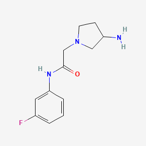 molecular formula C12H16FN3O B1468422 2-(3-aminopyrrolidin-1-yl)-N-(3-fluorophenyl)acetamide CAS No. 1455689-60-7