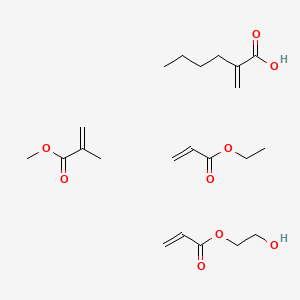 molecular formula C22H36O9 B14684237 Ethyl prop-2-enoate;2-hydroxyethyl prop-2-enoate;2-methylidenehexanoic acid;methyl 2-methylprop-2-enoate CAS No. 33395-08-3