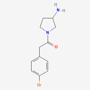 molecular formula C12H15BrN2O B1468425 1-[(4-Bromophenyl)acetyl]pyrrolidin-3-amine CAS No. 1247504-81-9