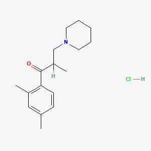 molecular formula C17H26ClNO B14684277 3-Piperidino-2,2',4'-trimethylpropiophenone hydrochloride CAS No. 27922-18-5