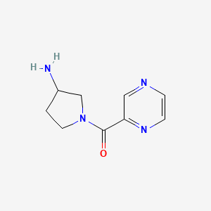 molecular formula C9H12N4O B1468428 1-(Pyrazine-2-carbonyl)pyrrolidin-3-amine CAS No. 1248992-07-5