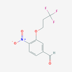 molecular formula C10H8F3NO4 B1468429 4-Nitro-3-(3,3,3-trifluoropropoxy)benzaldehyde CAS No. 1458285-03-4