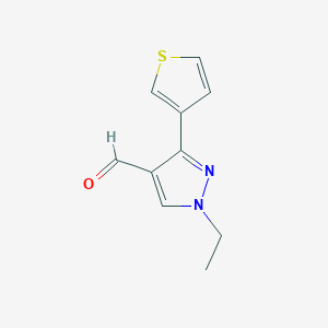 1-ethyl-3-(thiophen-3-yl)-1H-pyrazole-4-carbaldehyde
