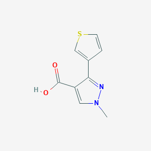 molecular formula C9H8N2O2S B1468451 1-methyl-3-(thiophen-3-yl)-1H-pyrazole-4-carboxylic acid CAS No. 1248613-51-5