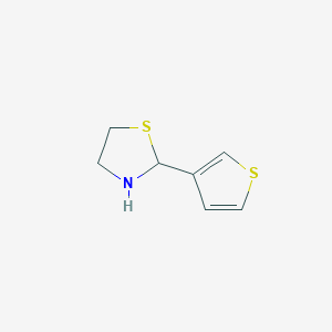 molecular formula C7H9NS2 B1468452 2-(Thiophen-3-yl)-1,3-thiazolidine CAS No. 96740-47-5