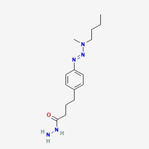 molecular formula C15H25N5O B14684529 4-{4-[(1e)-3-Butyl-3-methyltriaz-1-en-1-yl]phenyl}butanehydrazide CAS No. 34153-47-4