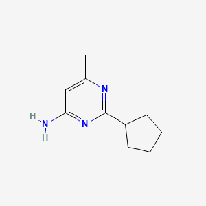 molecular formula C10H15N3 B1468453 2-Cyclopentyl-6-methylpyrimidin-4-amine CAS No. 1248653-18-0