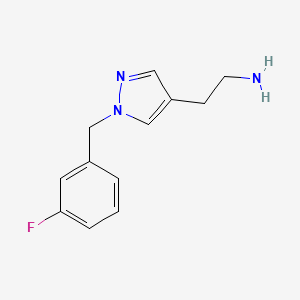 molecular formula C12H14FN3 B1468461 2-{1-[(3-fluorophenyl)methyl]-1H-pyrazol-4-yl}ethan-1-amine CAS No. 1343128-70-0