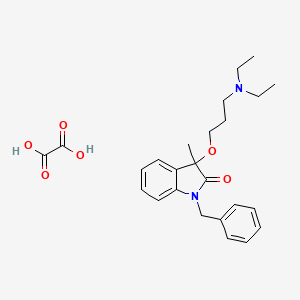 Diethyl-[3-[3-methyl-2-oxo-1-(phenylmethyl)indol-3-YL]oxypropyl]azanium;2-hydroxy-2-oxoacetate