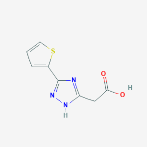 molecular formula C8H7N3O2S B1468463 2-(3-(thiophen-2-yl)-1H-1,2,4-triazol-5-yl)acetic acid CAS No. 1339794-46-5