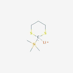 molecular formula C7H15LiS2Si B14684676 Lithium, [2-(trimethylsilyl)-1,3-dithian-2-yl]- CAS No. 34410-04-3