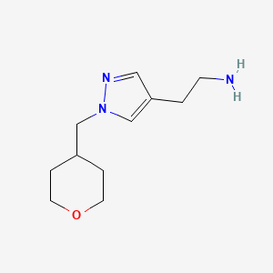 molecular formula C11H19N3O B1468471 2-{1-[(oxan-4-yl)methyl]-1H-pyrazol-4-yl}ethan-1-amine CAS No. 1339524-57-0