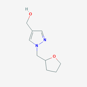 molecular formula C9H14N2O2 B1468472 (1-((四氢呋喃-2-基)甲基)-1H-吡唑-4-基)甲醇 CAS No. 1341332-54-4