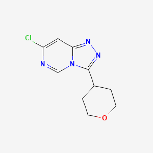 molecular formula C10H11ClN4O B1468476 7-氯代-3-(氧杂-4-基)-[1,2,4]三唑并[4,3-c]嘧啶 CAS No. 1343379-55-4
