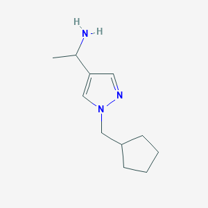 molecular formula C11H19N3 B1468482 1-[1-(cyclopentylmethyl)-1H-pyrazol-4-yl]ethan-1-amine CAS No. 1339791-13-7