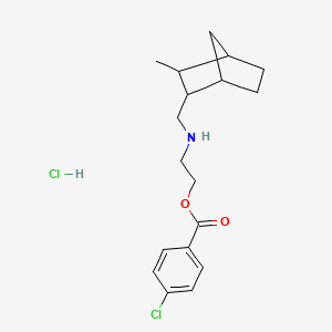 molecular formula C18H25Cl2NO2 B14684841 2-(((3-Methyl-2-norbornyl)methyl)amino)ethanol p-chlorobenzoate (ester) hydrochloride CAS No. 36398-93-3