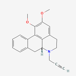 molecular formula C21H21NO2 B14684849 (R)-5,6,6a,7-Tetrahydro-1,2-dimethoxy-6-(2-propynyl)-4H-dibenzo(de,g)quinoline CAS No. 35936-73-3