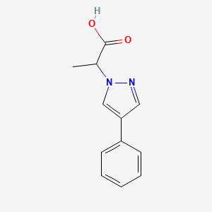 molecular formula C12H12N2O2 B1468486 2-(4-phenyl-1H-pyrazol-1-yl)propanoic acid CAS No. 1467512-17-9