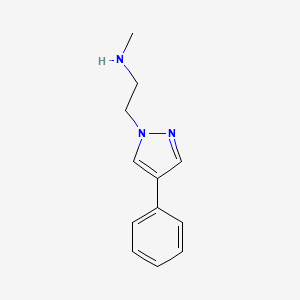 molecular formula C12H15N3 B1468489 N-methyl-2-(4-phenyl-1H-pyrazol-1-yl)ethan-1-amine CAS No. 1310119-31-3