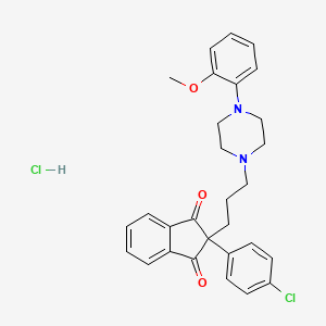 1,3-Indandione, 2-p-chlorophenyl-2-(3-(4-(o-methoxyphenyl)-1-piperazinyl)propyl)-, hydrochloride, hydrate