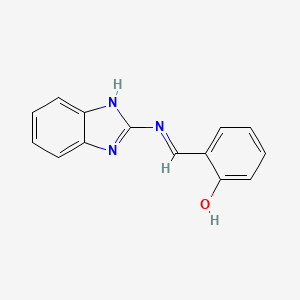 molecular formula C14H11N3O B14684982 2-((e)-(1h-Benzoimidazol-2-ylimino)methyl)phenol 