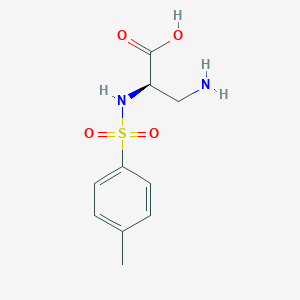 molecular formula C10H14N2O4S B014685 (2R)-3-amino-2-[(4-methylphenyl)sulfonylamino]propanoic acid CAS No. 62234-28-0