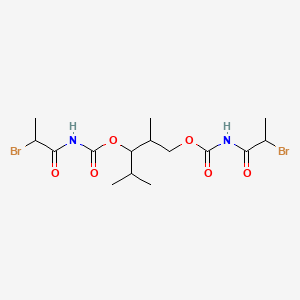 molecular formula C15H24Br2N2O6 B14685003 [3-(2-bromopropanoylcarbamoyloxy)-2,4-dimethylpentyl] N-(2-bromopropanoyl)carbamate CAS No. 25648-71-9