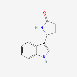 molecular formula C12H12N2O B14685030 2-Pyrrolidinone, 5-(1H-indol-3-yl)- CAS No. 25164-88-9