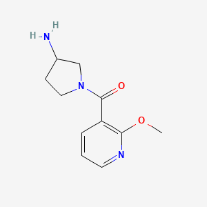 molecular formula C11H15N3O2 B1468509 1-(2-Methoxypyridine-3-carbonyl)pyrrolidin-3-amine CAS No. 1342708-22-8