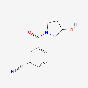 molecular formula C12H12N2O2 B1468516 3-(3-Hydroxypyrrolidine-1-carbonyl)benzonitrile CAS No. 1341527-26-1