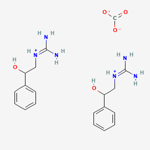 molecular formula C19H28N6O5 B14685212 (+-)-beta-Hydroxy-beta-phenylethylguanidine carbonate CAS No. 25234-62-2