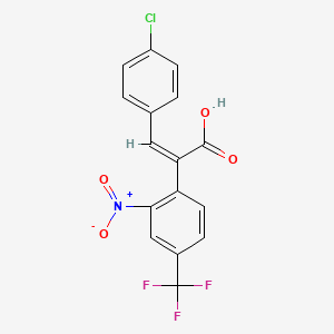 alpha-[O-Nitro-p-trifluoromethylphenyl]-p-chlorocinnamic acid