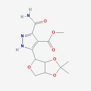 methyl 3-carbamoyl-5-(2,2-dimethyl-3a,4,6,6a-tetrahydrofuro[3,4-d][1,3]dioxol-4-yl)-1H-pyrazole-4-carboxylate