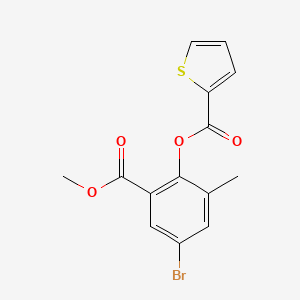 2-Thiophenecarboxylic acid, 4-bromo-2-(methoxycarbonyl)-6-methylphenyl ester